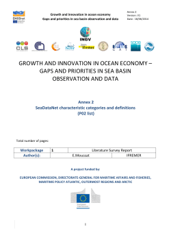 ANNEX2 &ndash; SeaDataNet characteristic categories and definitions