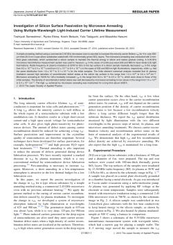 Investigation of Silicon Surface Passivation by Microwave Annealing