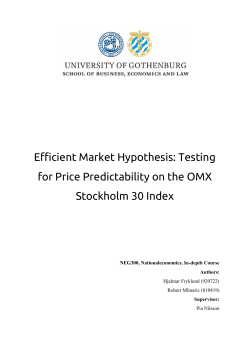 Efficient Market Hypothesis: Testing for Price Predictability