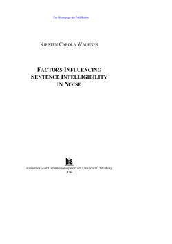 factors influencing sentence intelligibility in noise