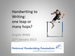 Handwriting to Writing: One leap or many hops?