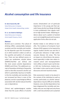 Alcohol consumption and life insurance