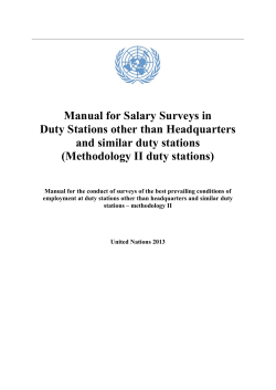 Manual for Salary Surveys in Duty Stations other than Headquarters