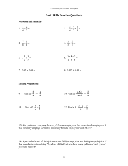 Practice Questions for Basic Skills Placement