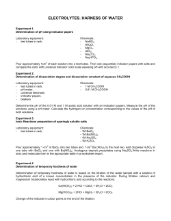 ELECTROLYTES. HARNESS OF WATER