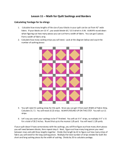Lesson 11 &ndash; Math for Quilt Sashings and Borders