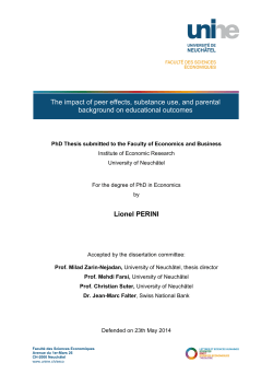 Lionel PERINI The impact of peer effects, substance