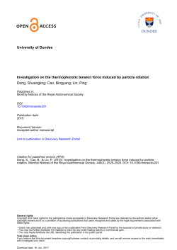 University of Dundee Investigation on the thermophoretic tension