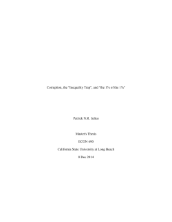 Corruption, the "Inequality Trap", and "the 1% of the 1%" Patrick N.R.