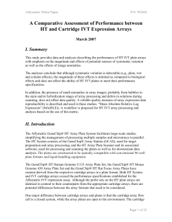 HT and Cartridge IVT Expression Arrays