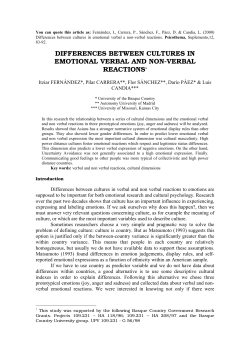 Differences Between Cultures in emotional verbal a non verbal