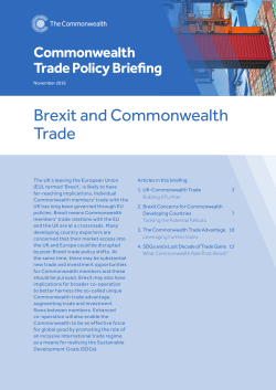 Brexit and Commonwealth Trade