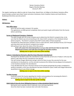 Minutes - Rainier Cemetery District