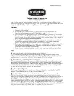 The Roof Deck at Revolution Hall 2017 General Information