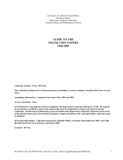 Guide to the Frank Chin Papers - UCSB Library
