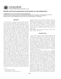 Somatic cell count assessment at the quarter or cow milking level
