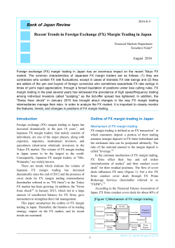 Recent Trends in Foreign Exchange (FX) Margin Trading in Japan