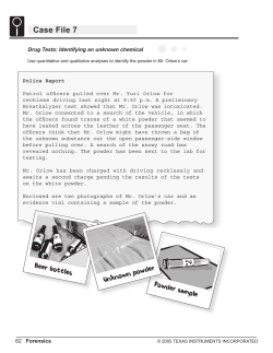 Case File 7 Beer bottles Powder sample