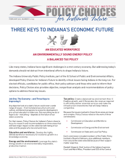 THREE KEYS TO INDIANA`S ECONOMIC FUTURE