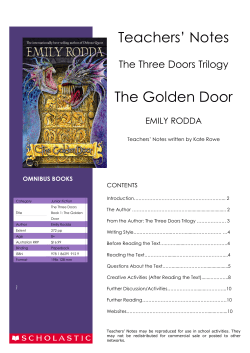 Teachers` Notes The Golden Door
