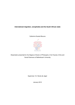 International migration, xenophobia and the South African state