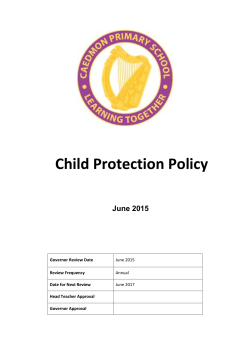 Child Protection Policy - Caedmon Primary School
