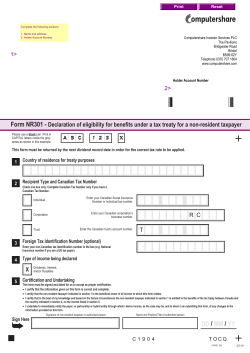 A B C 1 2 3 X Form NR301 - Declaration of eligibility for benefits