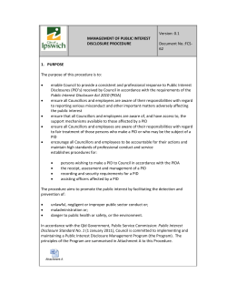 Management Of Public Interest Disclosure Procedure