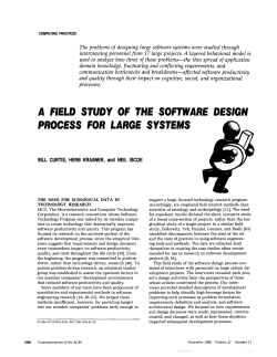 a field study of the software design process for large systems