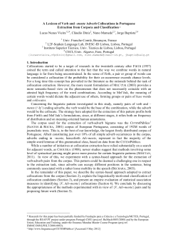 A Lexicon of Verb and –mente Adverb Collocations in - INESC-ID