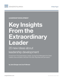 Extraordinary Leader Insights Excerpts from The