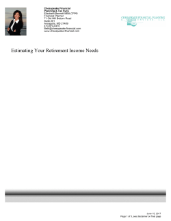 Estimating Your Retirement Income Needs