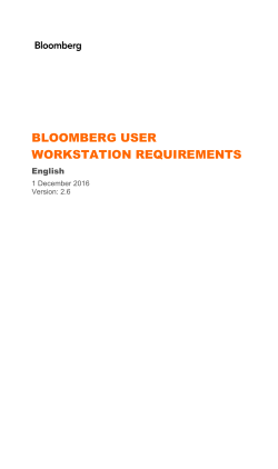 BLOOMBERG USER WORKSTATION REQUIREMENTS