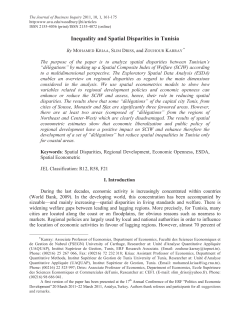 Inequality and Spatial Disparities in Tunisia