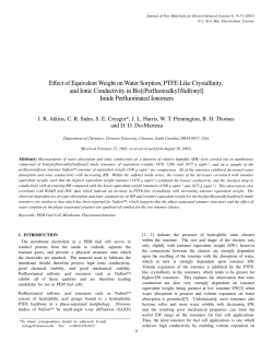 Effect of Equivalent Weight on Water Sorption, PTFE
