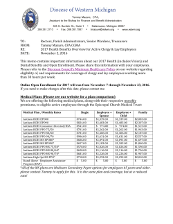 2017 Health Benefits and Open Enrollment Memo and Rates