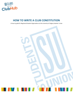HOW TO WRITE A CLUB CONSTITUTION