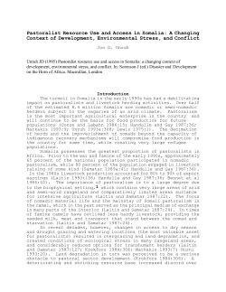 Pastoralist Resource Use and Access in Somalia: A