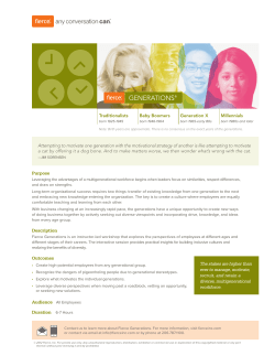 Attempting to motivate one generation with the