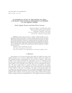 AN EMPIRICAL STUDY IN THE NOTION OF AREA: A SOCRATIC