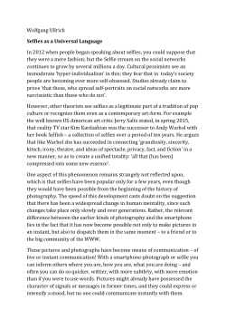 Selfies as a Universal Language
