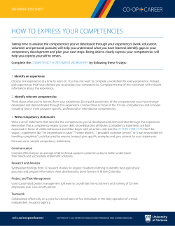 HOW TO EXPRESS YOUR COMPETENCIES