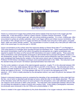 The Ozone Layer Fact Sheet - Hartland Farms Intermediate