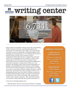 MSU Writing Center Spring 2015 Newsletter