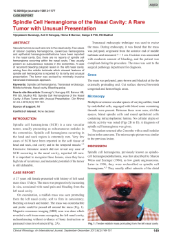 Spindle Cell Hemangioma of the Nasal Cavity: A Rare Tumor with