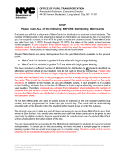 for immediate release - Office of Pupil Transportation