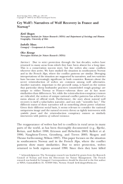 Cry Wolf!: Narratives of Wolf Recovery in France and Norway*
