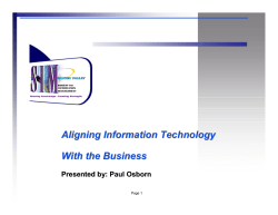 Aligning Information Technology With the Business