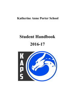 Student Handbook 2016-17 - Katherine Anne Porter School