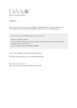 Co-creation and co-destruction of value: A practice